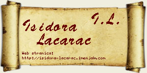 Isidora Laćarac vizit kartica